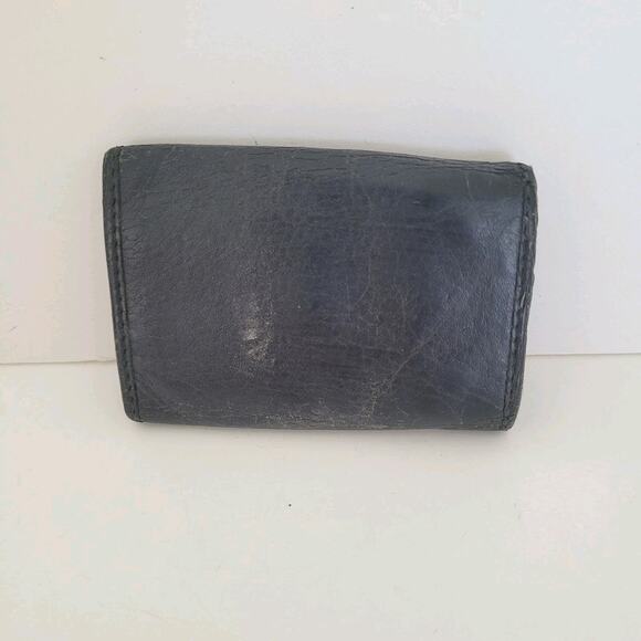 Gucci Logo Key Holder Wallet Case Leather Small Unisex Black Trifold Striped - Picture 3 of 12